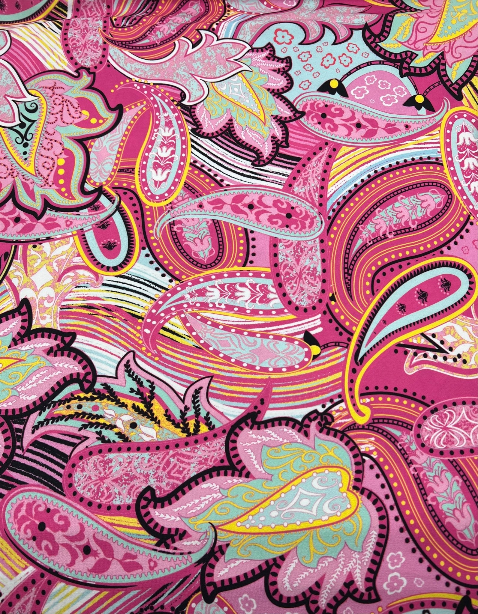 Pink Yellow Mix Print ITY Fabric 4 Way Stretch - T9 Fabrics